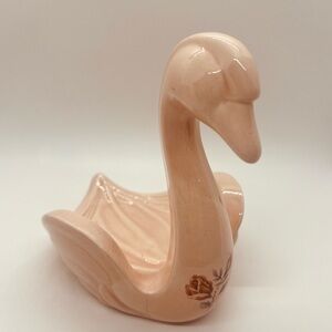 Vintage 80s  Peach Swan Bathroom Soap Holder Trinket Ceramic Mid Century Retro